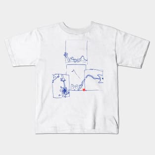 Cats in Squares, Doin Cat Stuff Kids T-Shirt